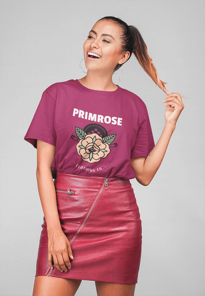 Unisex Tee Mockup Displaying Both Sides Of A Woman In A Studio 22782