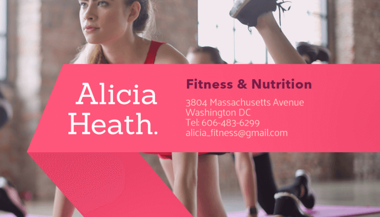 Female Personal Trainer Business Card Maker 351e