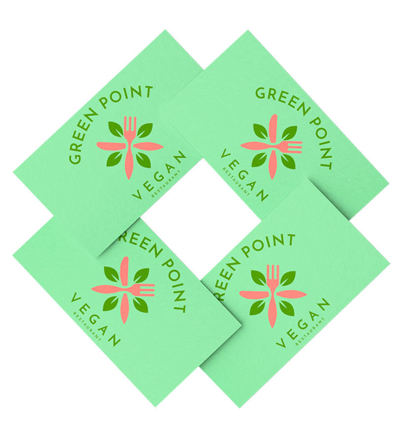 Mockup Of Four Business Cards Overlapped
