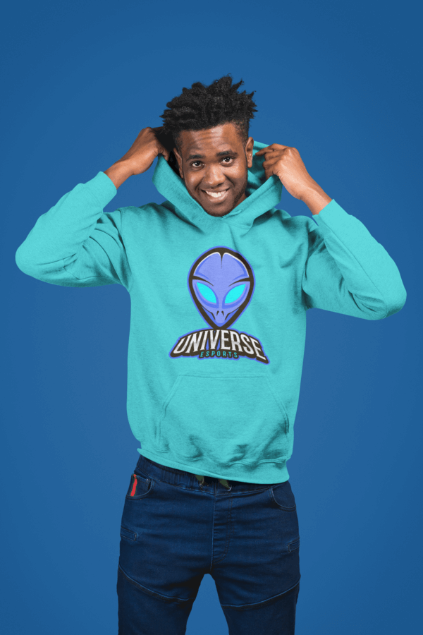 Mockup Of A Cool Man Adjusting His Hoodie Gaming