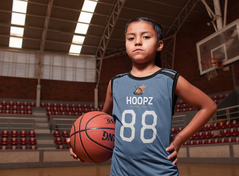 Basketball Jersey Maker Portrait Of A Kid At The Court