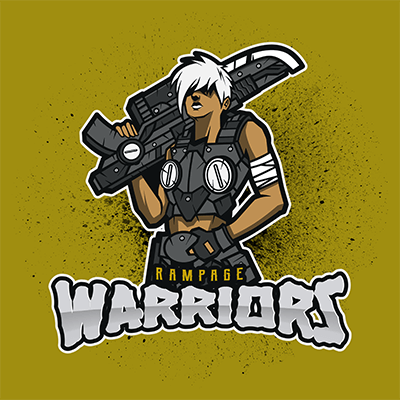 Gaming Logo Template With A Graphic Inspired By Gears Games Female Characters